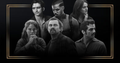 Montagem em preto e branco com moldura dourada destacando a capa dos indicados ao BAFTA 2026 no blog Multi Nerdz. Na fileira de cima: Timothée Chalamet em Marty Supreme, Michael B. Jordan em Pecadores e Renate Reinsve em Valor Sentimental. Na fileira de baixo: Jessie Buckley em Hamnet, Leonardo DiCaprio em Uma Batalha Após a Outra e Wagner Moura em O Agente Secreto.